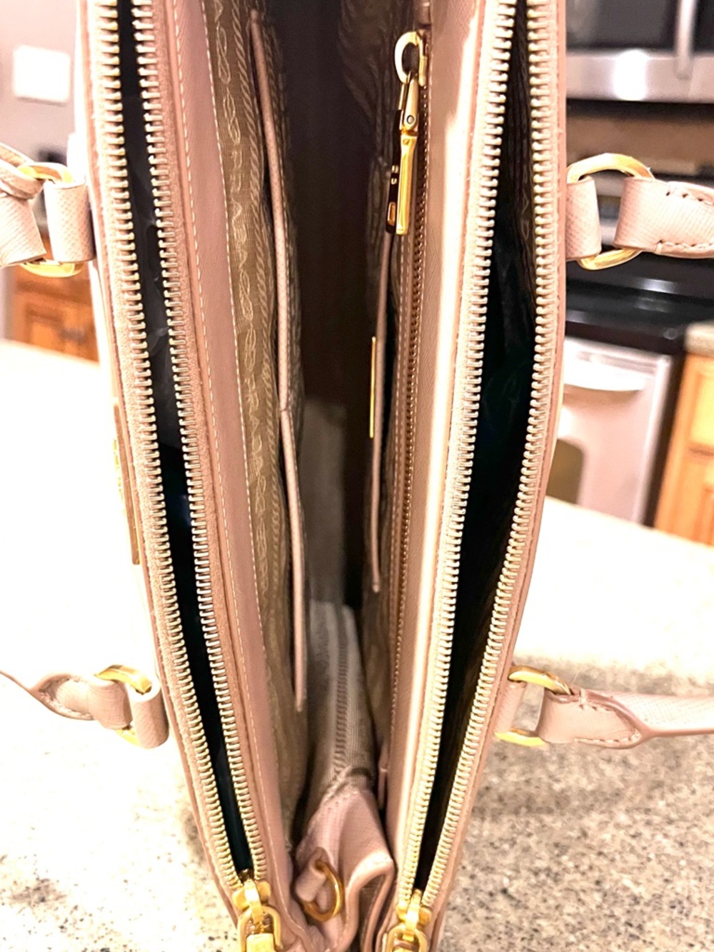 Prada Saffiano Leather Satchel in Blush Pink - Picture 9 of 16